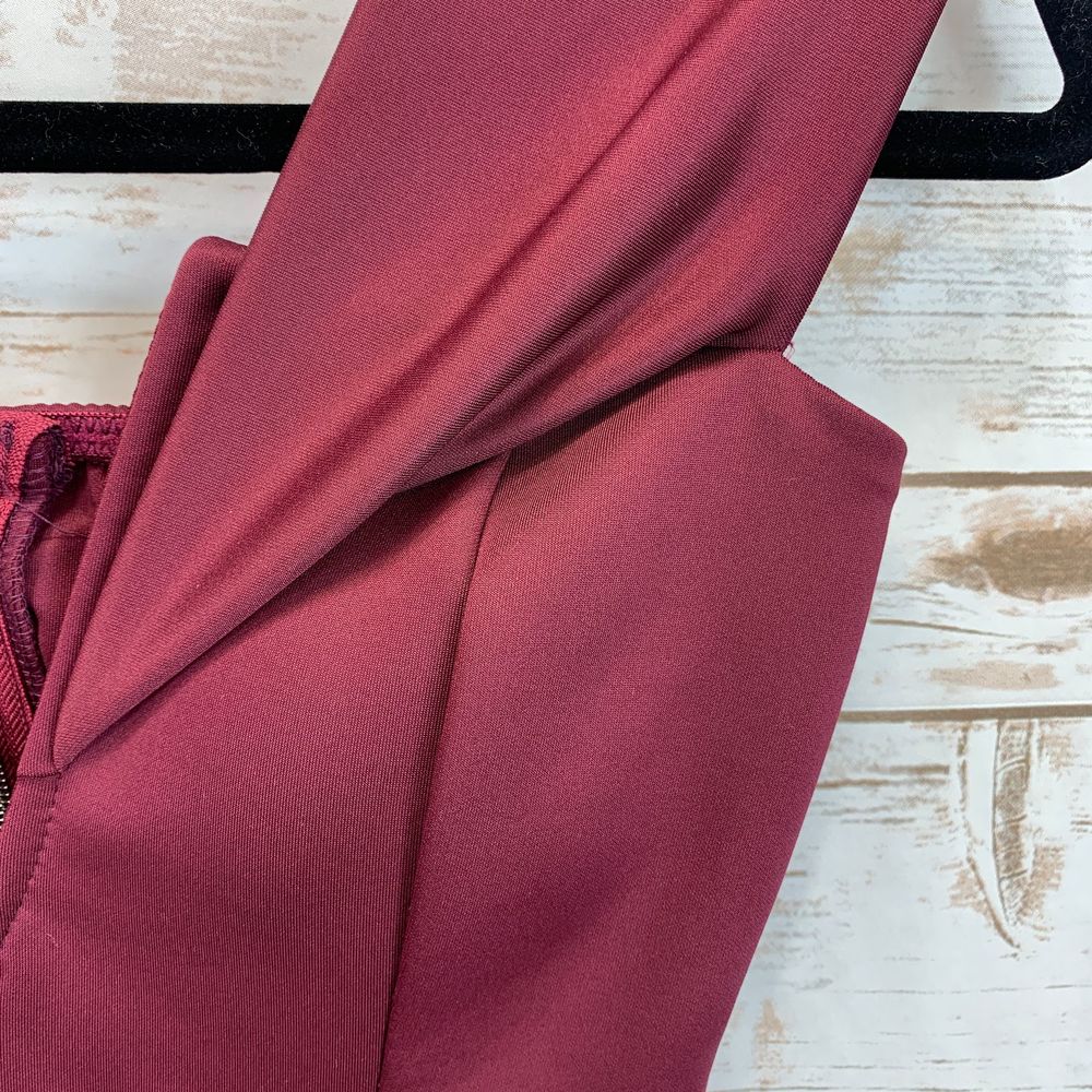 Maroon Sleeveless Floor-Length Dress, Small - Picture 3 of 5